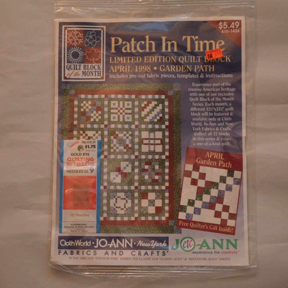 Quilt Block of the Month April 1998 Patch in Time